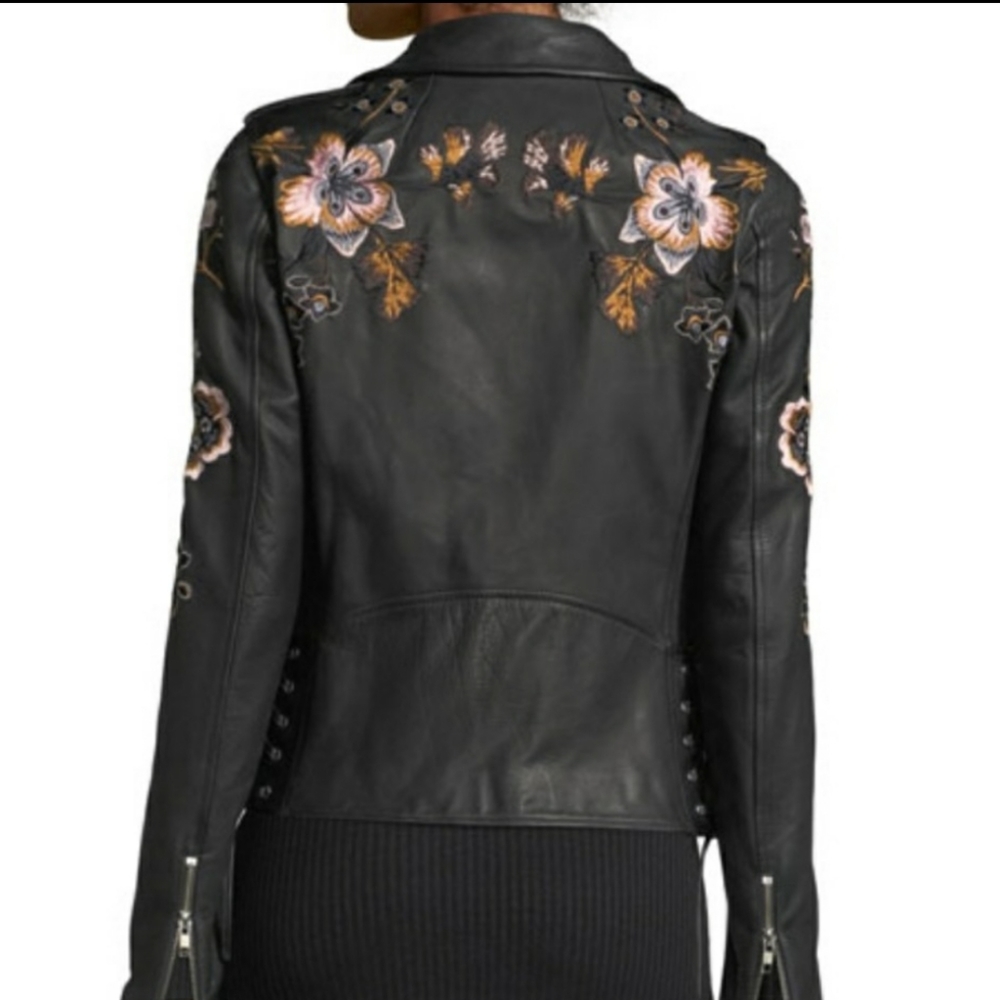 A.L.C. Leather Embroidered Jacket